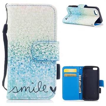 Smile Sand PU Leather Wallet Case for iPhone 5c
