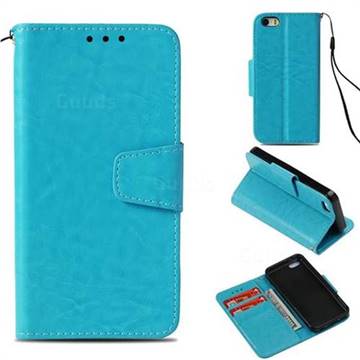 Retro Phantom Smooth PU Leather Wallet Holster Case for iPhone 5c - Sky Blue