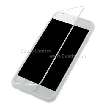 TPU Flip Cover with Transparent PC Screen Cover for iPhone 6s 6(4.7 inch) - White