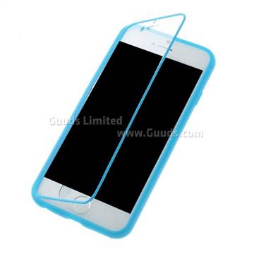 TPU Flip Cover with Transparent PC Screen Cover for iPhone 6s 6(4.7 inch) - Blue
