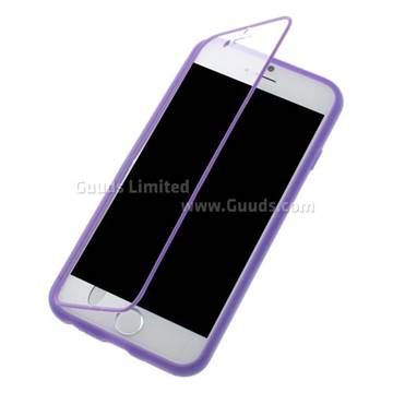 TPU Flip Cover with Transparent PC Screen Cover for iPhone 6s 6(4.7 inch) - Purple
