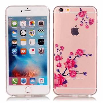 Peach Blossom High Transparent Soft TPU Back Cover for iPhone 6s 6 (4.7 inch)