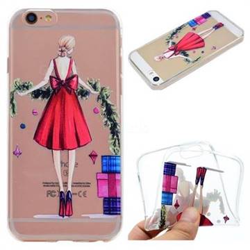 Christmas Girl Super Clear Soft TPU Back Cover for iPhone 6s 6 6G(4.7 inch)