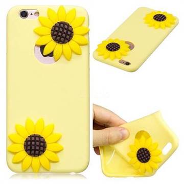 Yellow Sunflower Soft 3D Silicone Case for iPhone 6s 6 6G(4.7 inch)