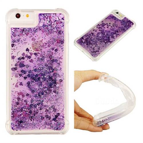 Dynamic Liquid Glitter Sand Quicksand Star TPU Case for iPhone 6s 6 6G(4.7 inch) - Purple