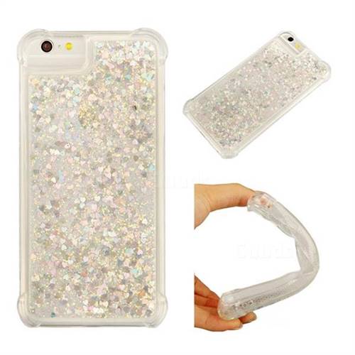 Dynamic Liquid Glitter Sand Quicksand Star TPU Case for iPhone 6s 6 6G(4.7 inch) - Silver