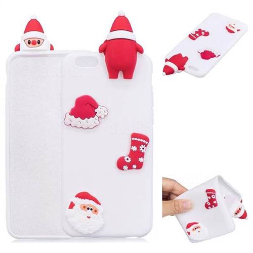 White Santa Claus Christmas Xmax Soft 3D Silicone Case for iPhone 6s 6 6G(4.7 inch)