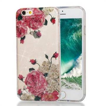 Blooming Roses Flash Powder Super Clear Soft Back Cover for iPhone 6s 6 6G(4.7 inch)