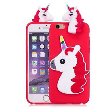 Unicorn Soft 3D Silicone Case for iPhone 6s 6 6G(4.7 inch) - Red