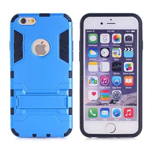 Armor Premium Tactical Grip Kickstand Shockproof Dual Layer Rugged Hard Cover for iPhone 6s 6 6G(4.7 inch) - Light Blue