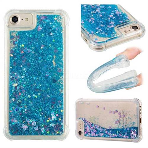 Dynamic Liquid Glitter Sand Quicksand TPU Case for iPhone 6s 6 6G(4.7 inch) - Blue Love Heart