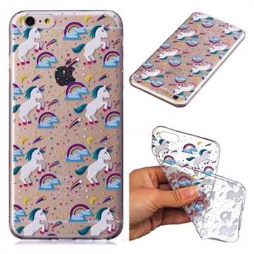 Rainbow Running Unicorn Super Clear Soft TPU Back Cover for iPhone 6s 6 6G(4.7 inch)