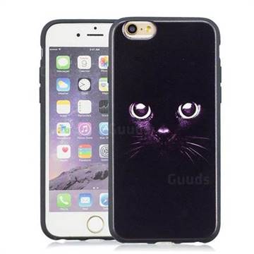 Black Cat Eyes 3D Embossed Relief Black Soft Phone Back Cover for iPhone 6s 6 6G(4.7 inch)
