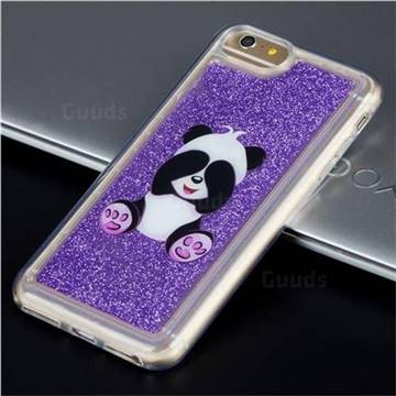 Naughty Panda Glassy Glitter Quicksand Dynamic Liquid Soft Phone Case for iPhone 6s 6 6G(4.7 inch)