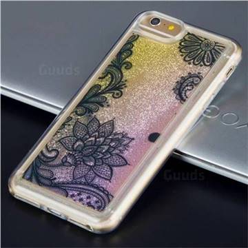 Diagonal Lace Glassy Glitter Quicksand Dynamic Liquid Soft Phone Case for iPhone 6s 6 6G(4.7 inch)