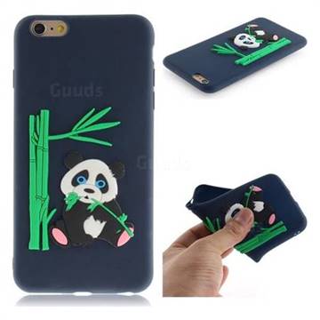 Panda Eating Bamboo Soft 3D Silicone Case for iPhone 6s 6 6G(4.7 inch) - Dark Blue
