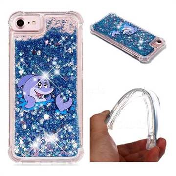 Happy Dolphin Dynamic Liquid Glitter Sand Quicksand Star TPU Case for iPhone 6s 6 6G(4.7 inch)