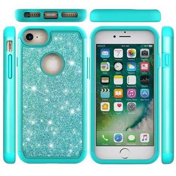 Glitter Rhinestone Bling Shock Absorbing Hybrid Defender Rugged Phone Case Cover for iPhone 6s 6 6G(4.7 inch) - Green