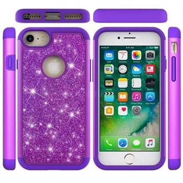 Glitter Rhinestone Bling Shock Absorbing Hybrid Defender Rugged Phone Case Cover for iPhone 6s 6 6G(4.7 inch) - Purple