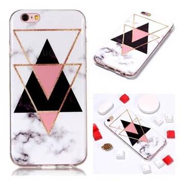 Inverted Triangle Black Soft TPU Marble Pattern Phone Case for iPhone 6s 6 6G(4.7 inch)