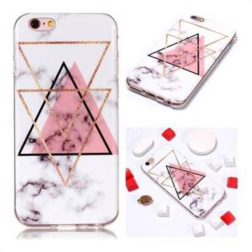 Inverted Triangle Powder Soft TPU Marble Pattern Phone Case for iPhone 6s 6 6G(4.7 inch)