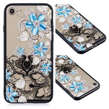 Lilac Lace Diamond Flower Soft TPU Back Cover for iPhone 6s 6 6G(4.7 inch)