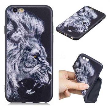 Lion 3D Embossed Relief Black TPU Cell Phone Back Cover for iPhone 6s 6 6G(4.7 inch)