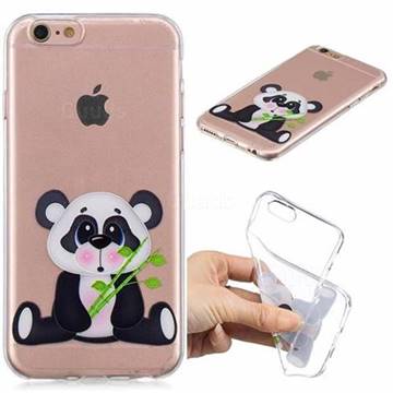 Bamboo Panda Clear Varnish Soft Phone Back Cover for iPhone 6s 6 6G(4.7 inch)