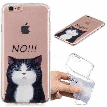 Cat Say No Clear Varnish Soft Phone Back Cover for iPhone 6s 6 6G(4.7 inch)