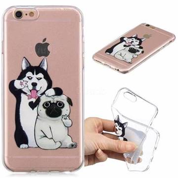 Selfie Dog Clear Varnish Soft Phone Back Cover for iPhone 6s 6 6G(4.7 inch)