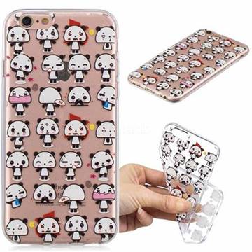 Mini Panda Clear Varnish Soft Phone Back Cover for iPhone 6s 6 6G(4.7 inch)