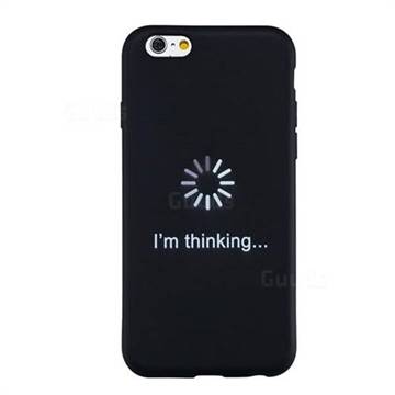 Thinking Stick Figure Matte Black TPU Phone Cover for iPhone 6s 6 6G(4.7 inch)