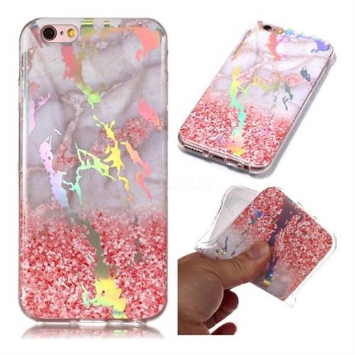 Powder Sandstone Marble Pattern Bright Color Laser Soft TPU Case for iPhone 6s 6 6G(4.7 inch)