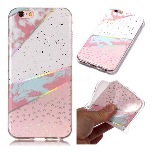 Matching Color Marble Pattern Bright Color Laser Soft TPU Case for iPhone 6s 6 6G(4.7 inch)
