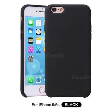 Howmak Slim Liquid Silicone Rubber Shockproof Phone Case Cover for iPhone 6s 6 6G(4.7 inch) - Black