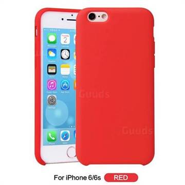 Howmak Slim Liquid Silicone Rubber Shockproof Phone Case Cover for iPhone 6s 6 6G(4.7 inch) - Red