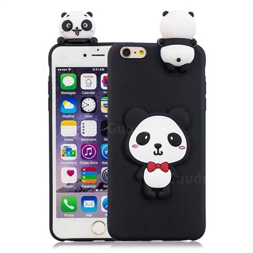 Red Bow Panda Soft 3D Climbing Doll Soft Case for iPhone 6s 6 6G(4.7 inch)
