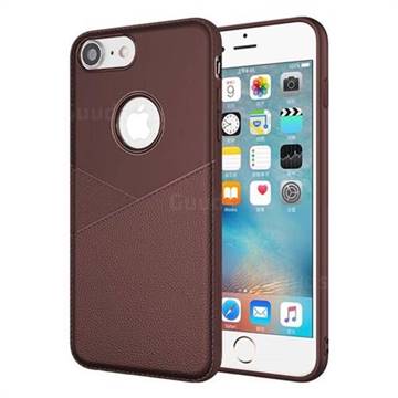 Litchi Texture Breathable Anti-fall Silicone Soft Phone Case for iPhone 6s 6 6G(4.7 inch) - Coffee