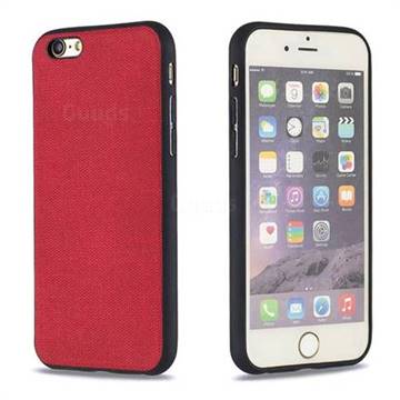 Canvas Cloth Coated Soft Phone Cover for iPhone 6s 6 6G(4.7 inch) - Red