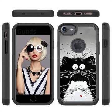 Black and White Cat Shock Absorbing Hybrid Defender Rugged Phone Case Cover for iPhone 6s 6 6G(4.7 inch)