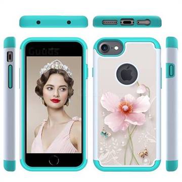 Pearl Flower Shock Absorbing Hybrid Defender Rugged Phone Case Cover for iPhone 6s 6 6G(4.7 inch)