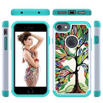 Multicolored Tree Shock Absorbing Hybrid Defender Rugged Phone Case Cover for iPhone 6s 6 6G(4.7 inch)