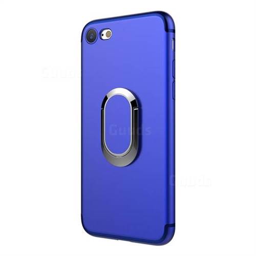 Anti-fall Invisible 360 Rotating Ring Grip Holder Kickstand Phone Cover for iPhone 6s 6 6G(4.7 inch) - Blue