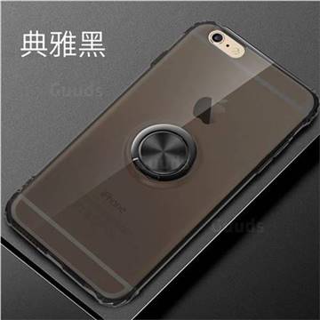 Anti-fall Invisible Press Bounce Ring Holder Phone Cover for iPhone 6s 6 6G(4.7 inch) - Elegant Black