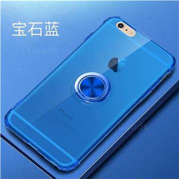 Anti-fall Invisible Press Bounce Ring Holder Phone Cover for iPhone 6s 6 6G(4.7 inch) - Sapphire Blue