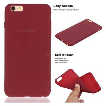 Soft Matte Silicone Phone Cover for iPhone 6s 6 6G(4.7 inch) - Wine Red