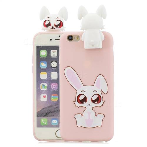Cute Rabbit Soft 3D Climbing Doll Stand Soft Case for iPhone 6s 6 6G(4.7 inch)