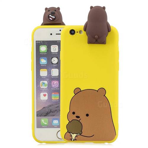 Brown Bear Soft 3D Climbing Doll Stand Soft Case for iPhone 6s 6 6G(4.7 inch)