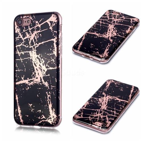 Black Galvanized Rose Gold Marble Phone Back Cover for iPhone 6s 6 6G(4.7 inch)