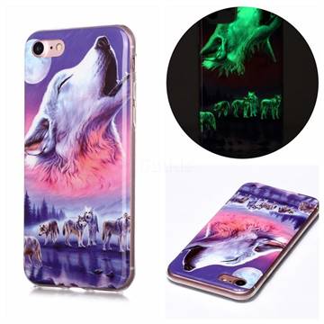 Wolf Howling Noctilucent Soft TPU Back Cover for iPhone 6s 6 6G(4.7 inch)